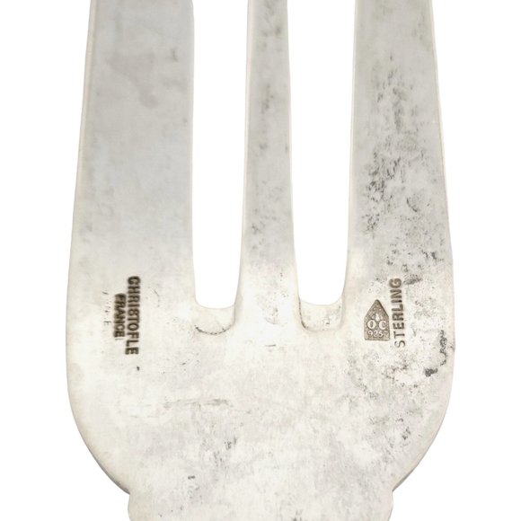 Christofle Sterling Silver Oceana Salad Serving Set Fork and Spoon (B) #12335 - Picture 8 of 12